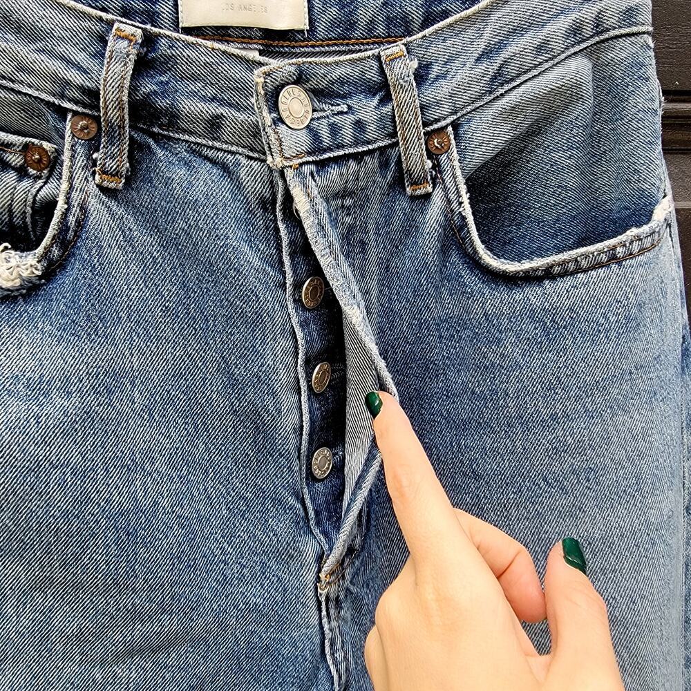 Agolde 90's Pinch Waist High Rise Straight Leg Jeans Button Fly Size Size 26 - Picture 5 of 8